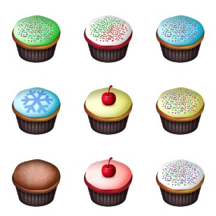 Cupcakes icon sets preview