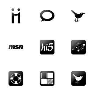 Black Social Media icon sets preview