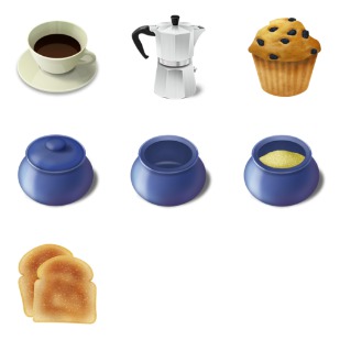 Breakfast icon sets preview