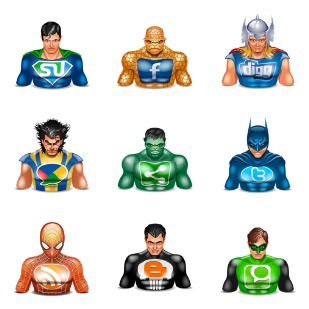 Halloween Social Superheros icon sets preview