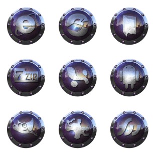 90 Purple icon sets preview