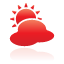 Cloudy, Red, Weather icon