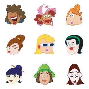 Avatar Girls icon sets preview