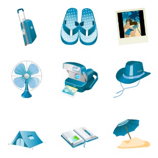 Summer Blue icon sets preview