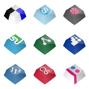 Social Keys Icon Pack icon sets preview