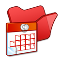 Folder, Red, Scheduled, Tasks icon
