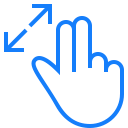 resize, out, two, fingers icon