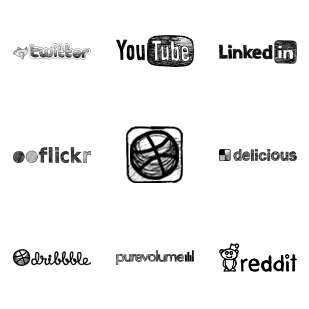 Sketchy Social Media icon sets preview