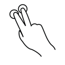 two, finger, gestureworks, tap icon