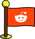 flag, reddit, social, media, networking icon