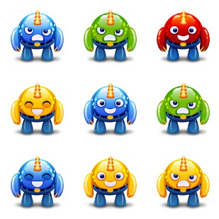 Cute Monsters icon sets preview