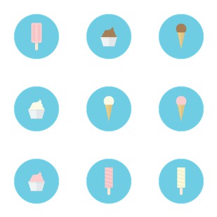 Ice Cream icon sets preview