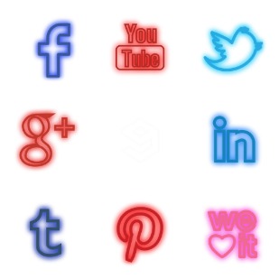 Neon Social Set icon sets preview