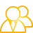 users, basic, yellow icon