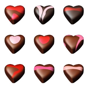 Valentine Gift Chocolate Hearts icon sets preview