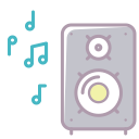 notes, musical speaker, sound, music, electronics, appliance, volume icon