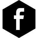 facebook, media, hexagon, social icon