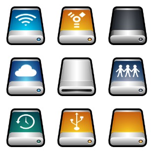 Hard Drive icon sets preview