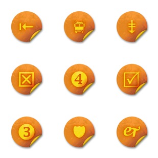 Orange Grunge Stickers icon sets preview