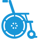 Wheelchair blue icon