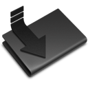 Black, Downloads, Folder icon