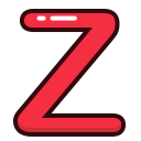 letter, letters, z, red, alphabet icon