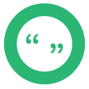 quotes, green, quotation mark icon