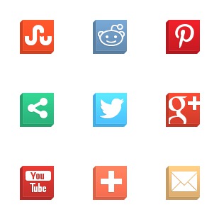 Isometric Social Icons icon sets preview