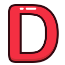 red, alphabet, letters, d, letter icon
