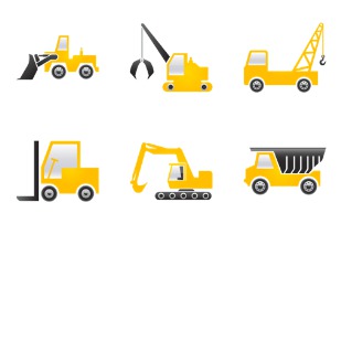 Construction Machines icon sets preview