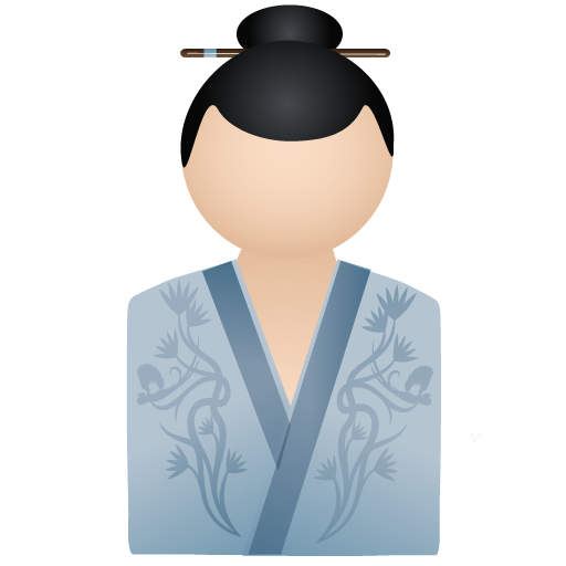 account, profile, female, woman, kimono, human, blue, people, person, user, member icon