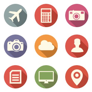 Long Shadow Media icon sets preview