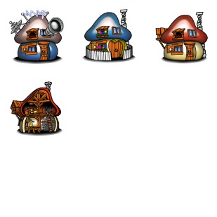 Smurf Houses icon sets preview