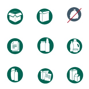 Recycling icon sets preview