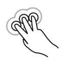 gestureworks, finger, three, double, tap icon