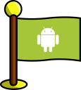 social, media, networking, android, flag icon