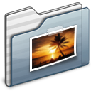 Folder, Graphite, Pictures icon