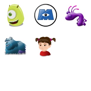 Monsters Inc icon sets preview