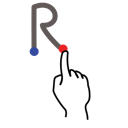 letter, uppercase, stroke, gestureworks, r icon