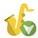 saxophone, music, down icon