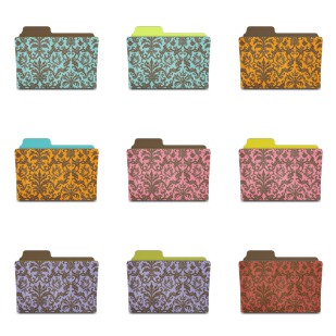 Elegant Damask Folders icon sets preview