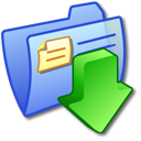 folder, downloads, blue icon