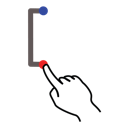 stroke, left, gestureworks, square, bracket icon