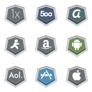 Embossed Social icon sets preview