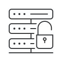 server, access, database, unlock, security, data, lock icon