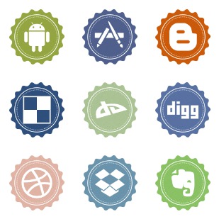 Vintage Social icon sets preview