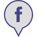 media, logo, social, facebook, pin icon