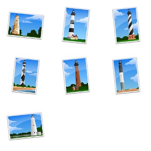 NC Lighthouses icon sets preview