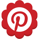 flower, social, round, pinterest, p, media icon