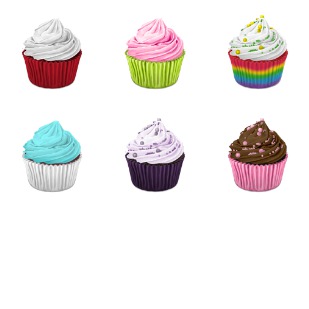 Cupcakes icon sets preview